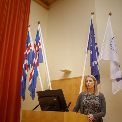 Drífa Hrund Guðmundsdóttir ver doktorsritgerð sína